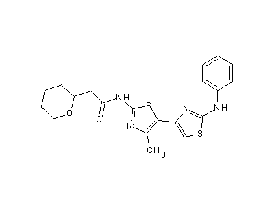N-[5-(2-Anilino-4-thiazolyl)-4-methyl-2-thiazolyl]-2-(2-tetrahydropyranyl)acetamide structure
